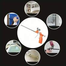 Schaumstoffpistole, längere Düse & leicht zu reinigen, Polyurethan-Dichtungsfüller für Tür- und Fensterritzen