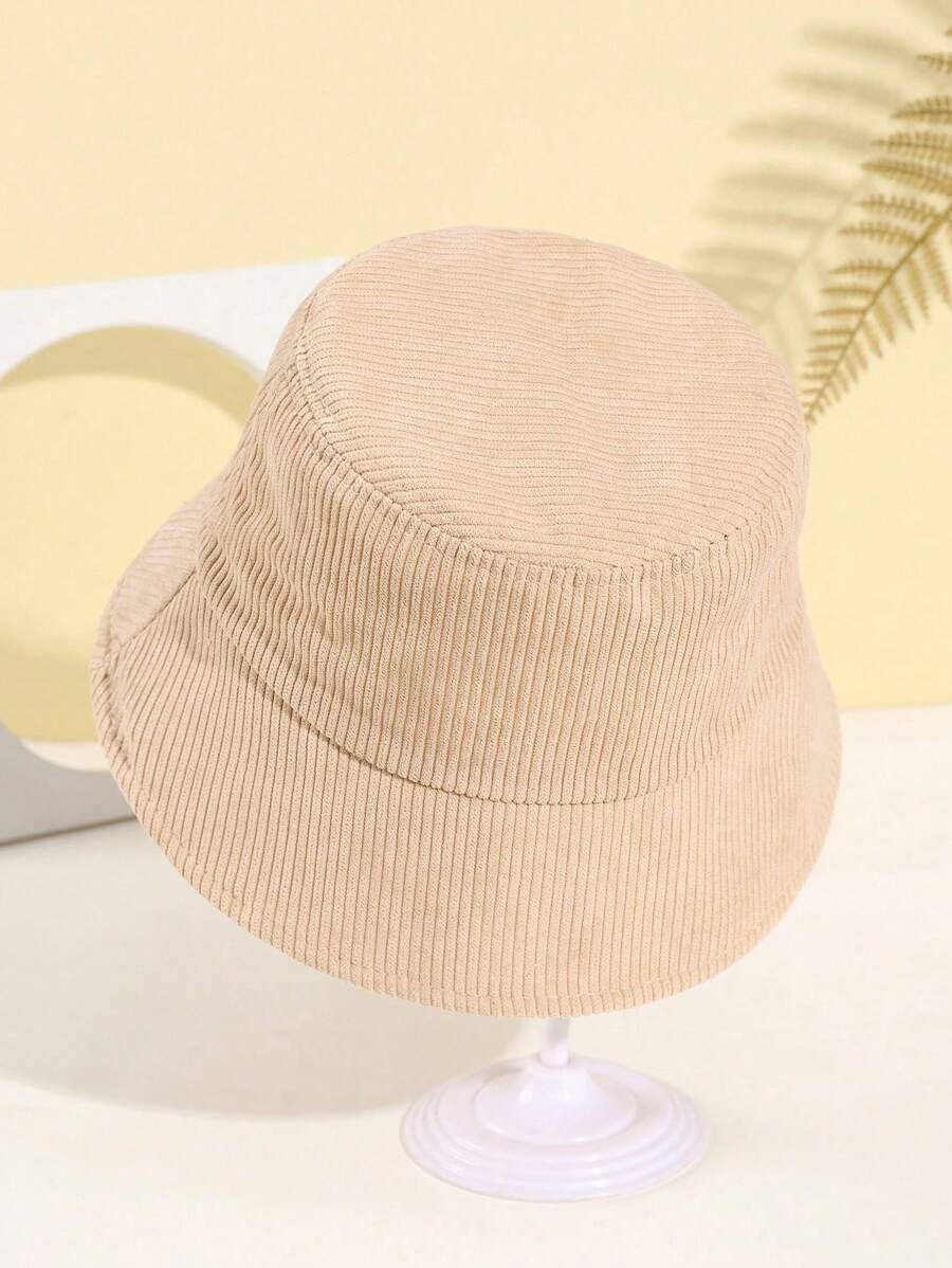 1pc Unisex Corduroy Bucket Hat, Casual Sun Protection, Versatile