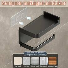 1 pieza Portarrollos de papel higiénico montado en la pared, hecho de plástico resistente a la oxidación, diseño autoadhesivo, práctico y conveniente, disponible en 3 colores para decoración de baño y otoño