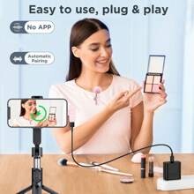 Microphone Cravate Sans Fil Professionnel Pour Smartphone, Microphone Sans Fil Plug-play Pour Enregistrement Vidéo/audio, Micro À Pince Pour Entretien/vlog/enseignement