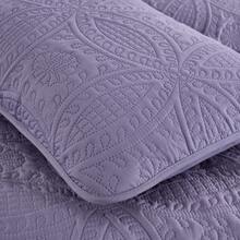 Austin Oversized Bedspread Set 3-Piece Ultrasonic Quilted Soft Lightweight Microfiber Coverlet For All Season - 淺灰紫 - 查看 3