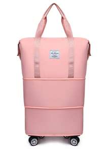 Travel Bag With Large Capacity For Business Trips, Expandable Swivel Wheel Luggage Bag, Oxford Cloth Storage Fitness Bag Suffle Women Bags