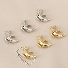 5 Pieces/9 Pieces Delicate And Fashionable Copper Micro-Inlaid Zirconia Pendant DIY Jewelry Necklace Earrings Making Accessories Personalized And Style Can Be Mixed And Matched There Are Gold And Silver To Choose From - DIY Jewelry Pendant - View 5