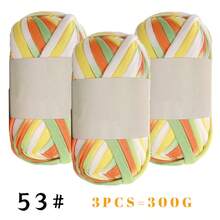 Hilo de trapo para tejer a ganchillo zapatillas, bolsas, cestas, alfombras - Suministros para manualidades DIY, 100g/ovillo o 300g/paquete - Multicolor - Ver 27