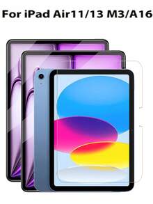 2 UNIDADES Nueva versión 2025 - Alta definición, alta claridad, resistente a arañazos y caídas, cobertura de pantalla completa, antihuellas dactilares, sensibilidad táctil, protector de pantalla de vidrio templado, compatible con iPad. Regalo para cumpleaños, familia y amigos. Accesorios para iPad. - transparente - Ver 2