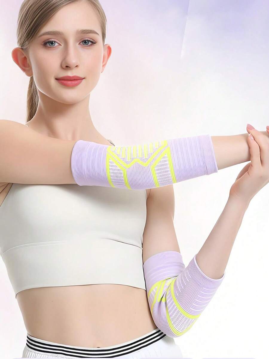 1pc Arm Elbow Support Sleeve For Women & Men, Sports Fitness Running Basketball Badminton Arm Warmer Protector Gym Accessories - Multicolor - View 1