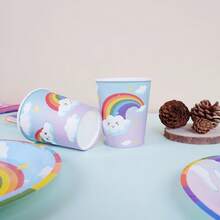 68/10/Set, Rainbow Cloud Themed Party Supplies, Disposable Party Plates, Party Paper Plates. Includes 7-Inch Plates, 9-Inch Plates, Paper Cups, And Tissue Sets. Suitable For 16 People, Picnic Supplies, Birthday Parties, Camping, Decoration, And Celebration Events. Party Gifts, Bridal Gifts, Rainbows, Clouds - Nhiều màu - Xem 6