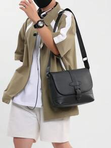 Men's Large Capacity Vintage Messenger Bag, Business & Commuter Use, Crossbody Shoulder Bag, Suitable For Back-To-School Season, Father's Day Gift Sling Bag Fashion Men's Bags - Multicolor - View 7