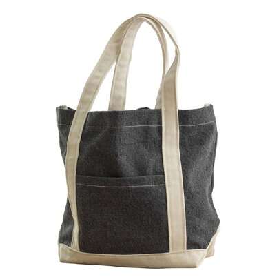 Bags by JASSZ Canvas Denim Shopper (Black Stonewash/Beige)