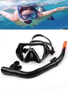 SHENYU Adult & Teen Universal Snorkel Mask & Snorkel Set For Swimming & Diving, Beach Essentials, Beach Accessories, Pool Float - Black - View 7