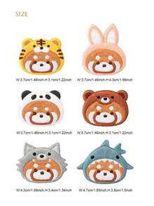 6片可爱熊猫脸刺绣贴纸，适用于包包/笔记本DIY装饰，刺绣布贴，服装贴片，熨烫式自粘贴纸