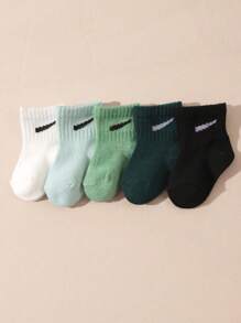 10 Pairs/Set Baby Boys' Random Candy Color Casual Elastic Mid-Calf Socks For Summer
