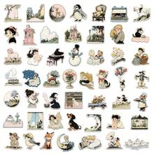 50pcs Retro Cartoon World Cute Stickers For Luggage, Laptop, Guitar, Phone Case Decoration,School Supplies,Back To School Scrapbook Supplies Funny Stickers Laptop Stickers Kindle Phone Stickers - Multicolor - View 3
