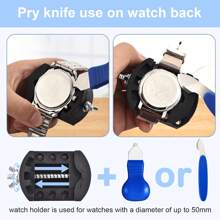 手表维修套件，专业手表电池更换工具，手表后盖开启器，拆卸器支架和镊子，方便拆卸手表后盖 - 1 - 查看 5
