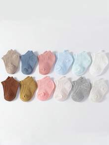 5 Pairs Of Spring And Summer Kids Socks Solid Color Draw Breathable Children's Boat Socks - Multicolor - View 2