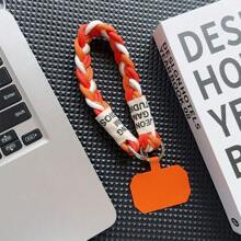 Phone Lanyard Cute Coloful Knitted Gold Wire Lanyard Phone Strap Keycord Hanging Trousers Accessories Stylish Anti-Loss Keychain Wrist Rope