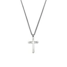 1 szt. Stal nierdzewna Hollow Cross Pendant Necklace, modny i minimalistyczny design dla mężczyzn i kobiet