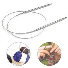 2-8mm Stainless Steel Circular Knitting Needles Crochet Needles For Knitting DIY Weaving Pins Craft Tools Length 40-120cm