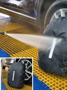 1 pieza Cubierta de lluvia reflectante para mochila de senderismo al aire libre, (30L-50L) Cubierta impermeable para mochila y equipaje con tira reflectante