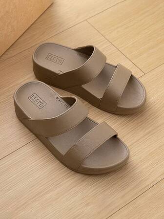 女士夏季新款时尚休闲增高坡跟厚底防滑耐磨凉鞋