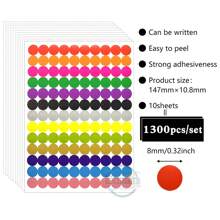 10pcs/Pack New Polka Dot Sticker Set, Colorful Dot Labels, 8 Mixed Sizes Dot Stickers Suitable For Office File Organizing, Kids DIY Crafts, Planner/Phone Case/Notebook Decoration,School Supplies,Back To School