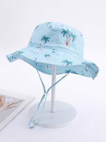 1 pieza Sombrero de cubo con protección solar y estampado de dibujos animados para niños, liviano y transpirable, sombrero de playa, sombrero de cubo para uso diario, gran regalo para niños - Sombrero de pescador estampado - Ver 3