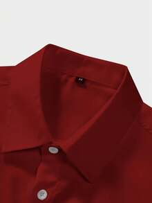 Men's Short Sleeve Shirt Premium Quality Light And Fresh Fabric Easy To Iron - 紫紅色 - 查看 3