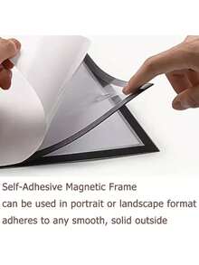 2/5个装 A3/A4/A5/A6橡胶磁铁海报框软自钻画框A4画布框广告展示框 - 黑色 - 查看 4