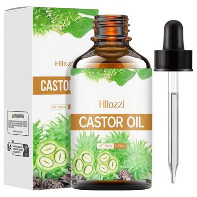Hllozzi Huile essentielle de ricin, 30 ml/100 ml double capacité, essence végétale, aromatique, longue durée, convient pour le visage, les cheveux, la peau, le corps, peut être utilisée avec un diffuseur/pierre à parfum, idéal pour la maison, la voiture, les voyages, joliment emballé, cadeau parfait