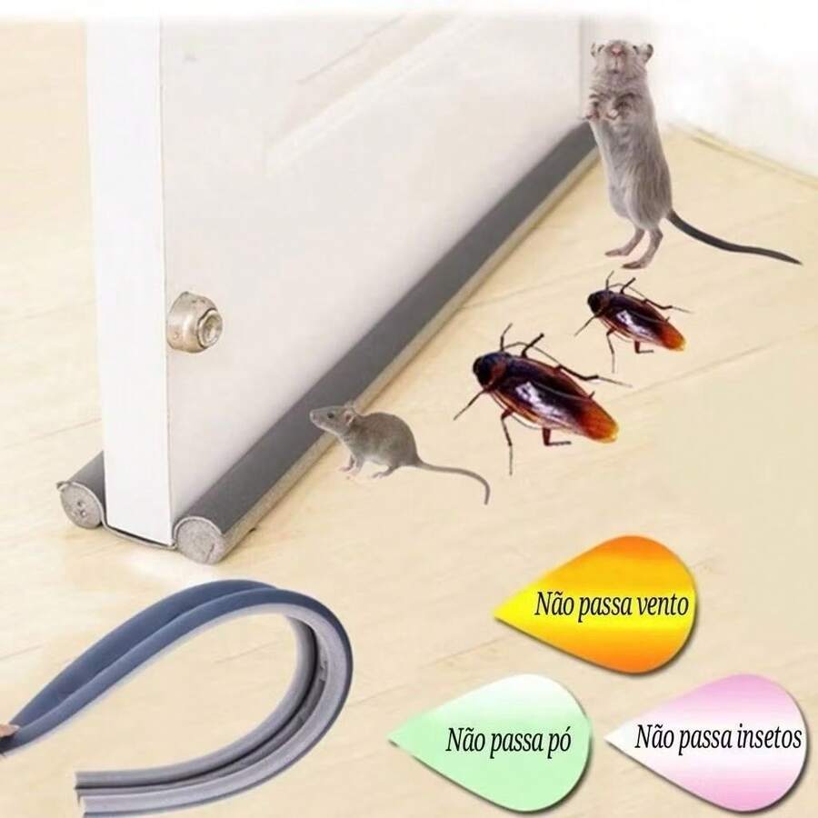 Door Seal Protector Roll Adjustable Waterproof Security Door Black 93cm Adjustable Immediate Shipping - màu đen - Xem 1