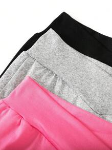 3pcs/Set Girls Flared Pants, V-Waist, Comfortable & Versatile Summer Casual/Sportswear