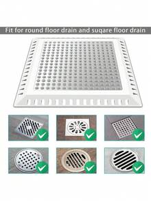 Hair Catcher/Drain Strainer/Shower Drain Cover For Bathroom Floor Drain, Stainless Steel And Silicone