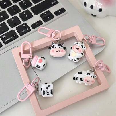 5 Pieces Set Cute Cartoon Animal Theme Resin Keychains, Versatile Bag Charms, Couple & Bestie, Student Accessories Car Accessories Backpack For School Animal Goth Y2k Halloween Accessories Teachers Day Christmas Gift Ideas Car Accessories Friend Sister