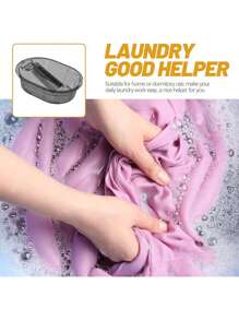 Transparent PET Laundry Tub With Detachable/Non-Detachable Washboard, Non-Slip Base Free Wall Hook - Scrubbing Basin For Efficient Clothes Washing, Suitable For Households Back To School