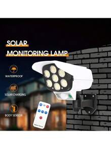 2/3/4pack Motion Sensing Solar LED Street Lights, Fake Camera Human Body Sensing Wall Lights, Outdoor Intelligent Street Light Simulation Monitoring, Night Security Can Use Solar Lights To Prevent Theft 