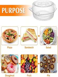 20 Disposable Clear Plastic Dessert Boxes With Lids, Baking Cakes And Food Packaging Containers - Transparent - View 6