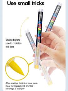 Guang Na1 Set Of 12/24/36/72/168 Colors Felt Acrylic Paint Markers Pens, They Won't Pierce The Paper And Leave Almost No Traces, Automatic Ink System, Rich Colors, Clear Coloring Pages, Colour Can Be Stacked, Powerful Coverage, Pen Tip Flexible Soft, Can Draw Freely In Coarse And Fine