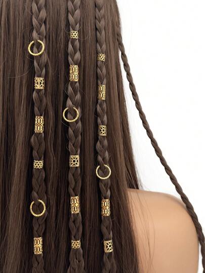 40Pcs Alloy Hair Jewelry For Braids, Multi Style Hair Cuffs Adjustable Metal Gold Braids Rings Non-Piercing Ear Clips Hair Braids Jewelry Decorations For Women Girls