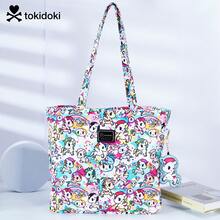 Tokidoki Shoulder Bag With Unicorno Keychain Tokidoki Canvas Tote Bag For Women Large Capacity Unicorno Casual Handbag For College Work Travel Shopping - 紅白色 - 查看 6