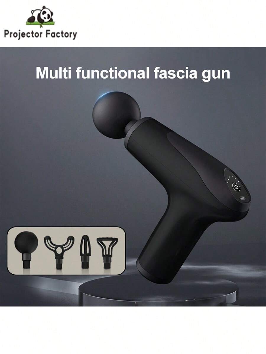 LIPETY Mini Massage Gun, Percussion Deep Tissues Muscle Massager Gun With 6 Speeds 4 Massage Heads,Lightweight Portable Percussion Muscle Gun For Sport's Lover, Gifts For Men Women (BLACK)
