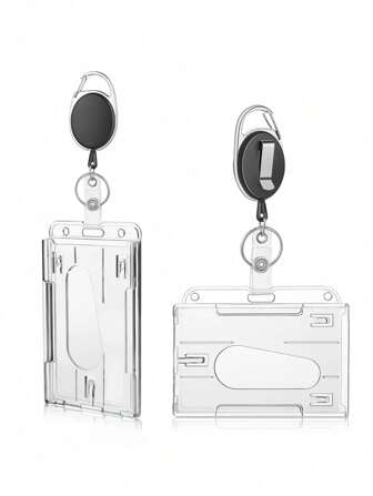 1 Stück einfacher, einfarbiger, transparenter Ausweishalter mit Schnalle, für Arbeitsausweise, Schüler- und Lehrerausweise, Schlüsselkarten, Führerscheine, Schule, Heim- und Bürobedarf, Schulmaterial, Schulanfang