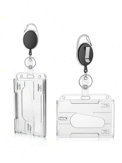 1 peça cordão transparente simples de cor sólida com fivela para cartão de identificação, para carteira de trabalho, carteira de estudante e professor, cartões-chave, carteira de motorista, material escolar, doméstico e de escritório, material escolar, volta às aulas