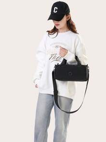 قطعة واحدة محفظة صغيرة متعددة الوظائف ذات لون أحادي عصرية، محفظة صغيرة الحجم على شكل حقيبة رياضية، متنوعة الاستخدامات للنساء في المناسبات اليومية والعمل - متعدد الألوان - مشاهدة 3