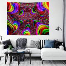 1pc Wavy Pattern Tapestry, Abstract Art Style Wall Decor For Living Room, Bedroom, Modern Art Space, Home Decor Wall Hanging, Visual Art Theme, Suitable For All Seasons, Made Of Polyester With 3 Wall Nails And 2 Clips Included