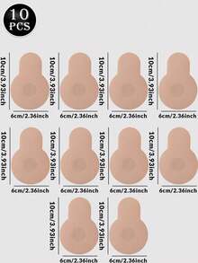 10 件装粘性胸罩一次性乳房提升胶带提升乳头罩适用于大胸围和大码女性粘性自粘无肩带隐形胸罩可重复使用乳房提升胶带乳头贴罩胸垫配件奶嘴罩可防止突出点突出，提升提升胸罩 - 杏色 - 查看 7