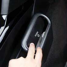 汽车垃圾桶，带盖迷你汽车垃圾桶，防漏汽车垃圾桶，悬挂式汽车垃圾桶，（1 件装，黑色） - 黑色 - 查看 3