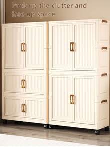 5/4/3/2/1 Layer No-Assembly Foldable Wardrobe Thickened Storage Cabinet, Home/Bedroom Use, Baby/Kids Clothes Closet For Women Storage Organizer Travel Essentials Back To School