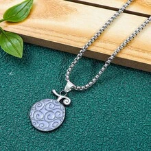 1 件个性化时尚嘻哈热血卡通动漫海贼王恶魔果实金属吊坠项链适合日常佩戴 - 個性時尚 - 查看 4