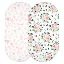 2PCS/Set Stretchy Ultra Soft Baby Bassinet Sheets Jersey Fitted Bassinet Sheet Set Jersey Knit Bassinet Mattress Sheets Universal Fit For Rectangle Round Oval Mattress - Multicolor - View 12