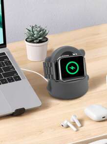 1pc Suporte de carregador rápido sem fio portátil compatível com Apple Watch Suporte de mesa de silicone bonito, compatível com base de estação de carregamento Apple Watch, compatível com todos os modos de mesa de cabeceira da série Apple Watch Ultra/SE/8/7/6/5/4/3/2/1 (excluindo carregador e alça)